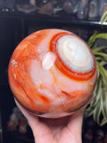 Rare XXL Peachy Carnelian “Eye” Sphere