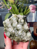 Large Epidote x Minty Phantom Quartz Cluster