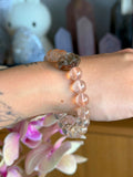 Angel feather quartz x rose quartz bracelet