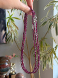 Crimson plum garnet necklace