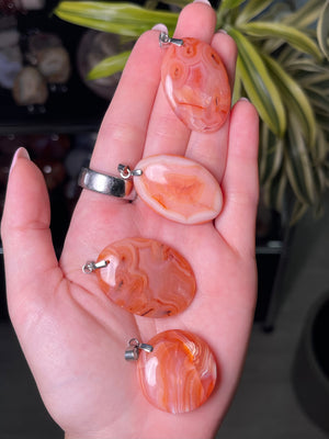 Peachy Carnelian x Sterling Silver Pendant