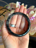 Black tourmaline x quartz bangle