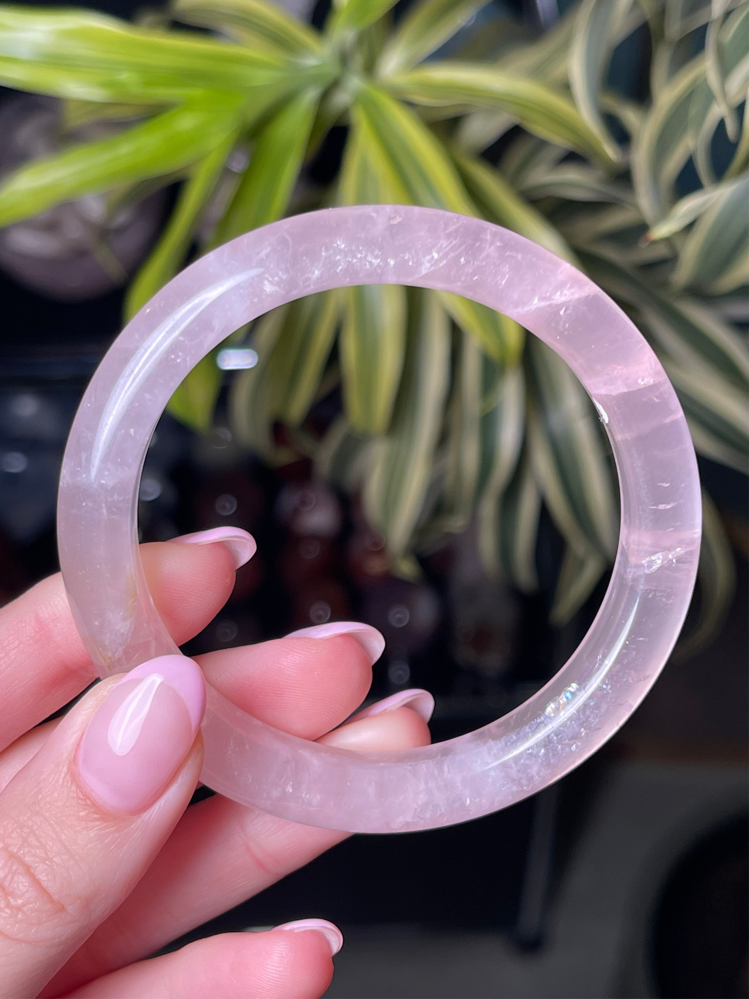 57mm Gemmy Rose Quartz Bangle H