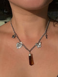 Citrine Chrome Charm Necklace