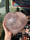 XXL Shimmering Lavender Purple Rose Quartz Heart