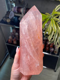 Statement Shimmering Rose Quartz Tower