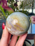 Baby Blue Sea Jasper x Pyrite Sphere