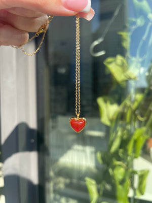 Leo Carnelian Heart Necklace