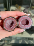 Pink Sparkles Zhanguo Agate Pair