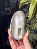 Beige Orca Agate Freeform w/ Sugar Quartz