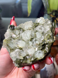 Large Epidote x Minty Phantom Quartz Cluster