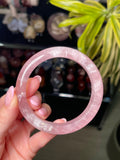 59mm Pink Shimmering Rose Quartz Bangle E