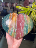 XL Rainbow Sea Jasper Heart