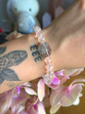 Blue angel feather quartz x rose quartz bracelet