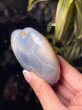 Blue Orby Orca Agate Heart