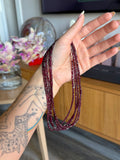 Crimson plum garnet necklace