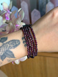 Crimson plum garnet beaded bracelet