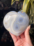 Blue Orby Orca Agate Heart
