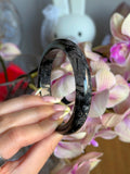 Black tourmaline x quartz bangle