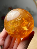 XL Rainbow Deep Honey Calcite Sphere