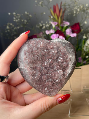 Mauve Sugar Amethyst Heart