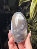 Beige Orca Agate Freeform w/ Sugar Quartz