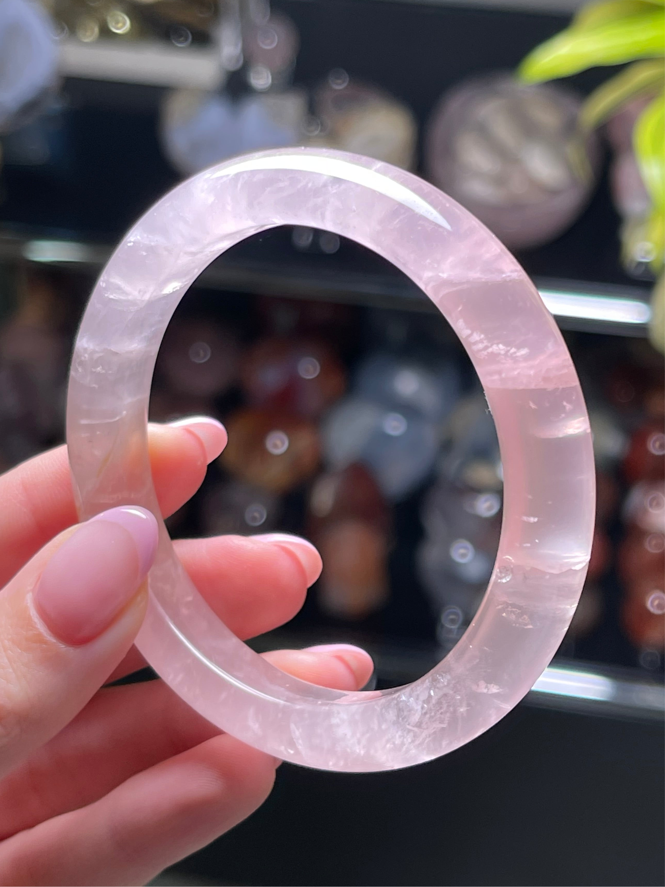 57mm Gemmy Rose Quartz Bangle H