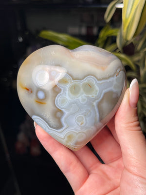 Earthy Orca Agate Orby Heart