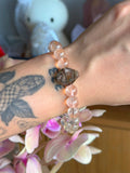 Angel feather quartz x rose quartz bracelet