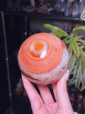 Special Pastel Peachy Carnelian x Quartz Sphere