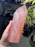 Statement Shimmering Rose Quartz Tower