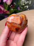 Peaches & Cream Carnelian Heart