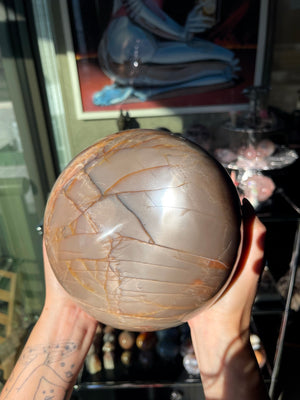 ‘Full Moon’ Peach Moonstone Sphere