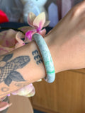 58.5mm apple green lavender jade bangle H