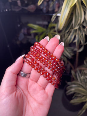 High Quality Faceted 6mm Serpentine Garnet Bracelet