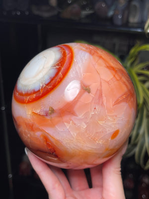 Rare XXL Peachy Carnelian “Eye” Sphere