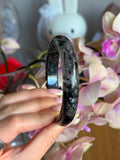 Black tourmaline x quartz bangle