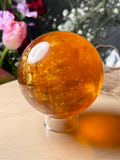 XL Rainbow Deep Honey Calcite Sphere