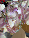 Fairy-dust rainbow tourmaline beaded necklace