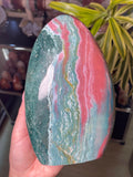 Rainbow Teal & Strawberry Sea Jasper Freeform