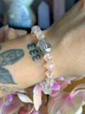 Blue angel feather quartz x rose quartz bracelet
