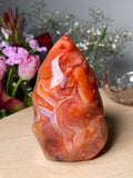 Chunky Strawberry Cream Swirls Carnelian Flame