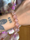 12.5mm sacred heart rose quartz x golden healer bracelet