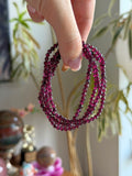 Crimson plum garnet beaded bracelet