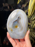 Banded Baby Blue Orca Agate Freeform