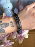 Black tourmaline x quartz bangle