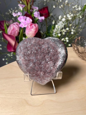 Mauve Sugar Amethyst Heart